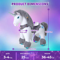 Model Y Grey Unicorn Rideable Toy for Age 3-4 - Launching October