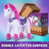Model Y Pink Unicorn Rideable Toy for Age 4-7 - Launching October