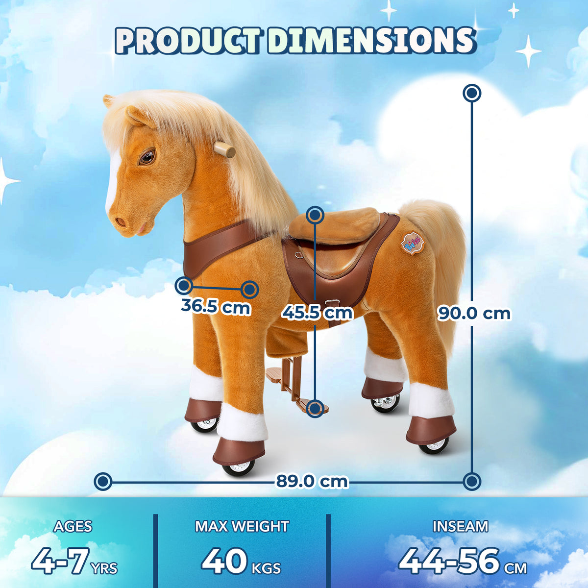 Model Y Light Brown Horse Rideable Toy for Age 4-7 - Launching October