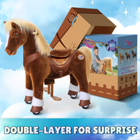 Model Y Brown Horse Rideable Toy for Age 4-7 - Launching October