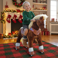Model Y® Brown Horse Rideable Toy for Age 4-7（UK&EU in Stock）