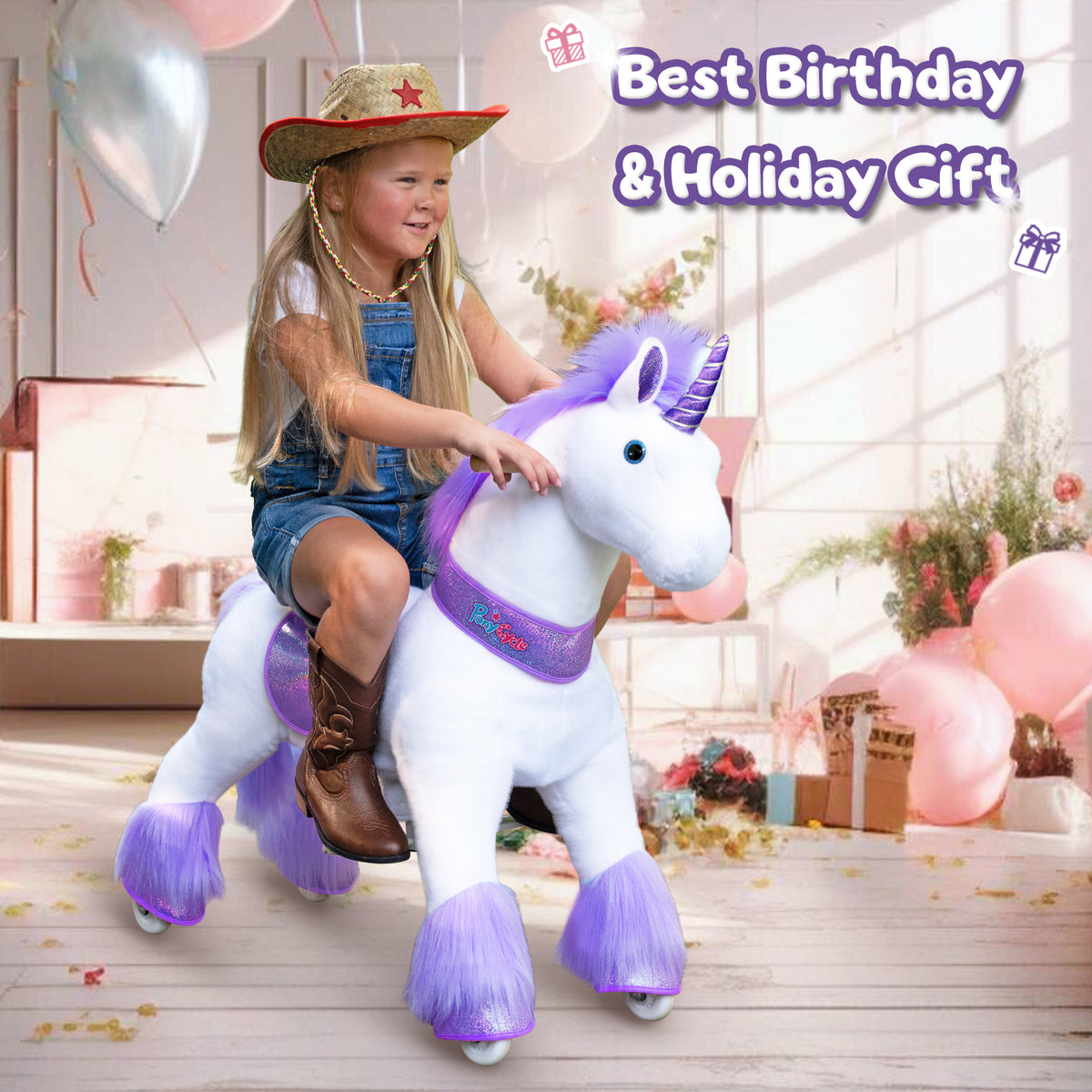 PonyCycle® Ride on Unicorn Size 5 for Age 7+ Purple