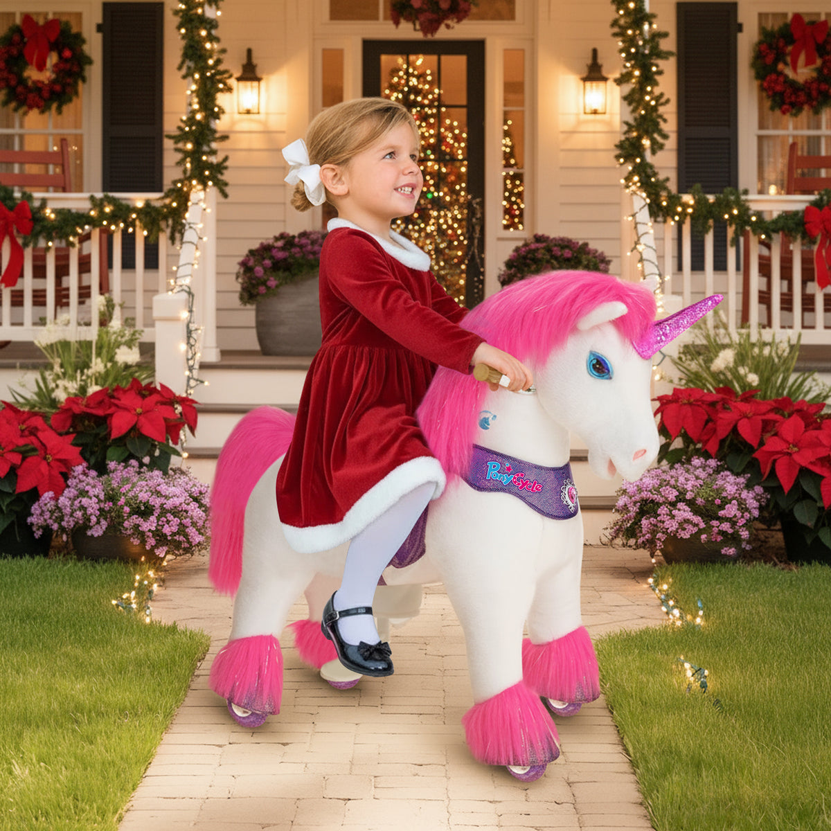 Model Y® Pink Unicorn Rideable Toy for Age 3-4（UK&EU in Stock）