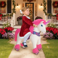 Model Y® Pink Unicorn Rideable Toy for Age 3-4（UK&EU in Stock）