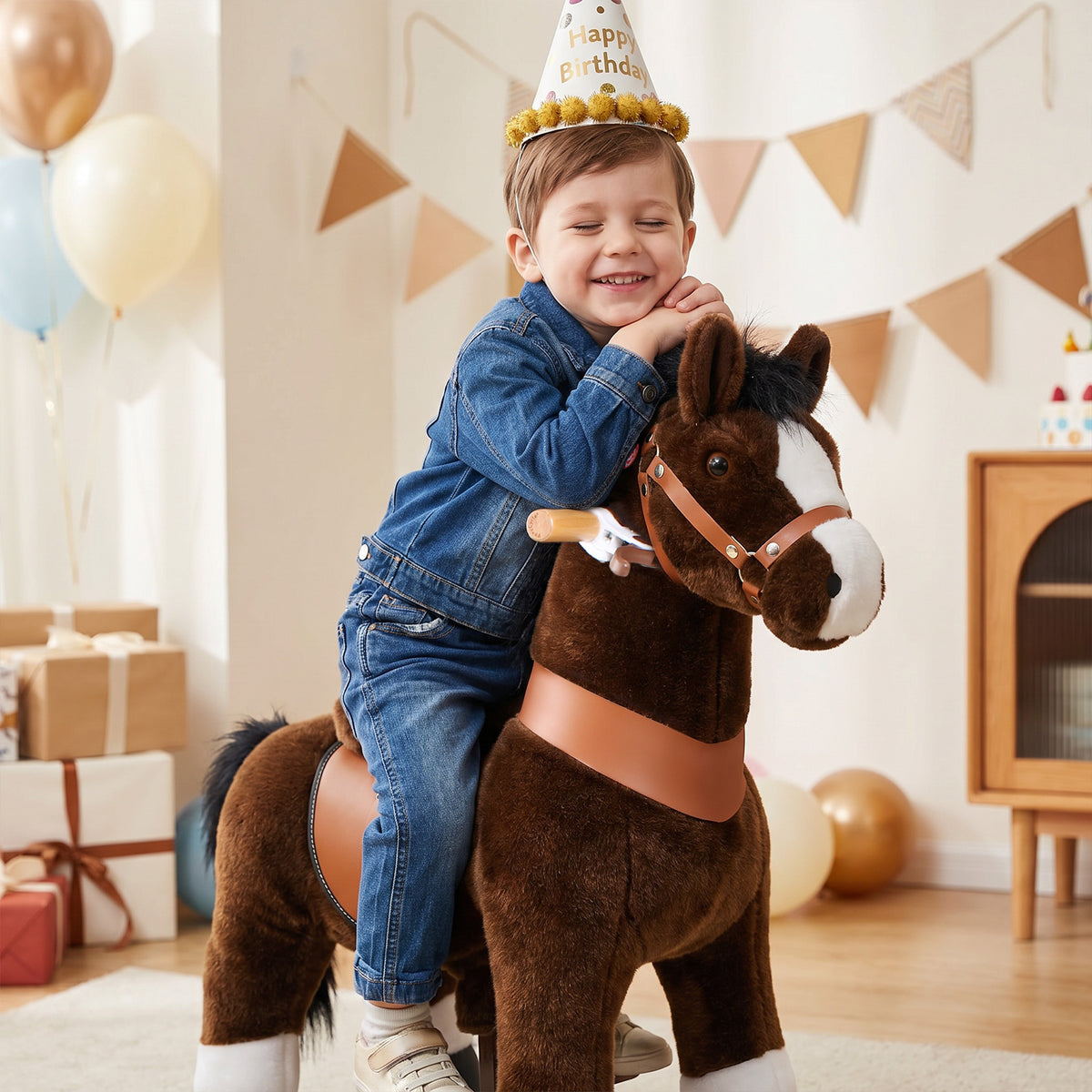 Caballo Juguete para Montar Edad 3-4 Chocolate