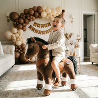 Model Y® Chocolate Brown Horse Rideable Toy for Age 3-4（UK&EU in Stock）
