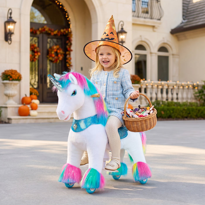 Juguete montable de unicornio arcoíris Modelo Y® para niños de 3-4 años