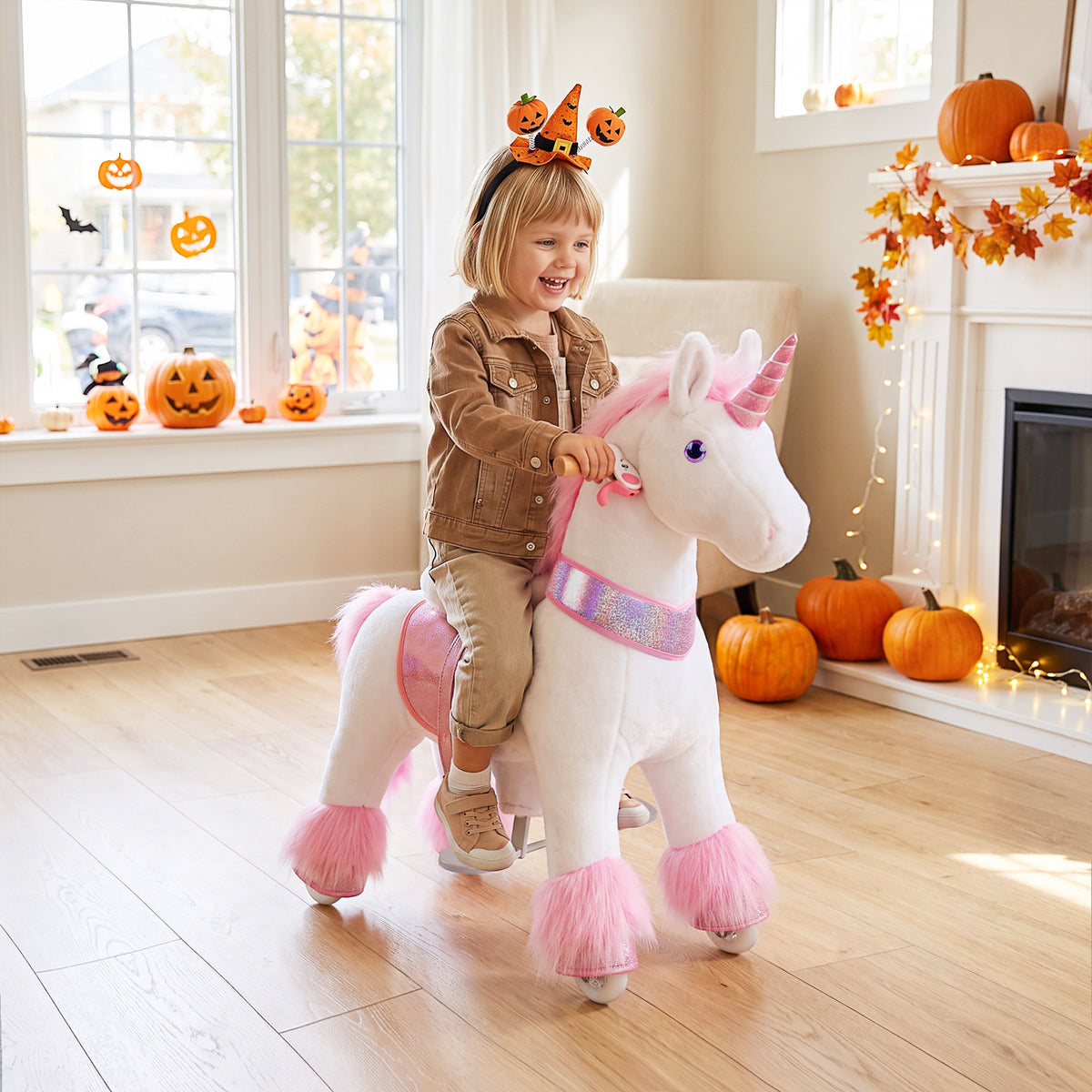 Unicornio para Montar Edad 3-4 Rosa