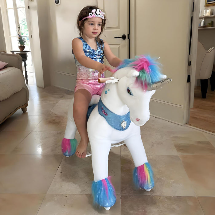 Model Y Rainbow Unicorn Rideable Toy for Age 3-4 - Launching October