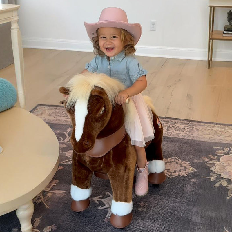Model Y Brown Horse Rideable Toy for Age 3-4 - Launching October