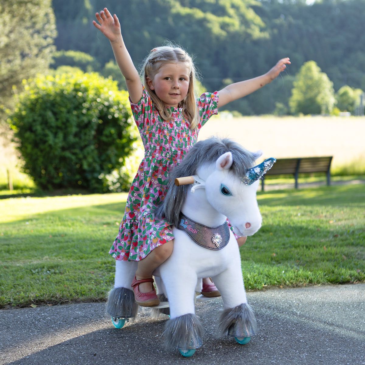 Model Y Grey Unicorn Rideable Toy for Age 3-4 - Launching October