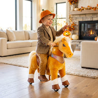 Caballo marrón claro Modelo Y®, juguete montable para niños de 3-4 años