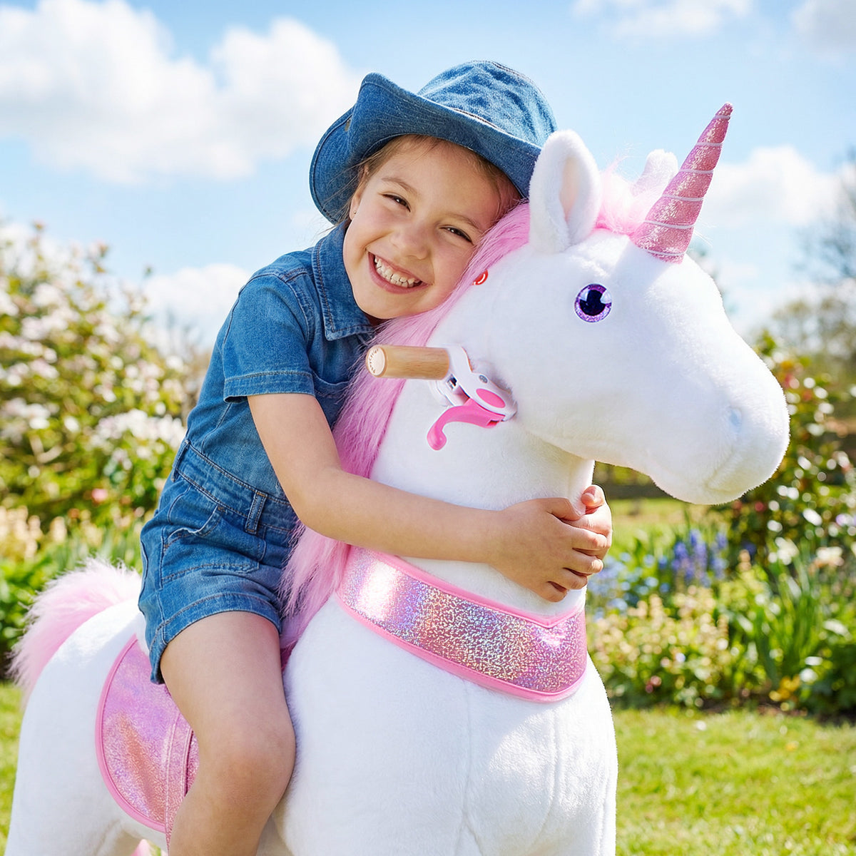 Ride-on Peluche Licorne âge 4-7 ans Rose
