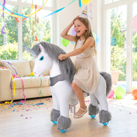 Model Y® Grey Unicorn Rideable Toy for Age 4-7（UK&EU in Stock）