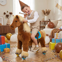 Model X® Horse Ride-on Toy for Age 4-7 Brown（EU in Stock）