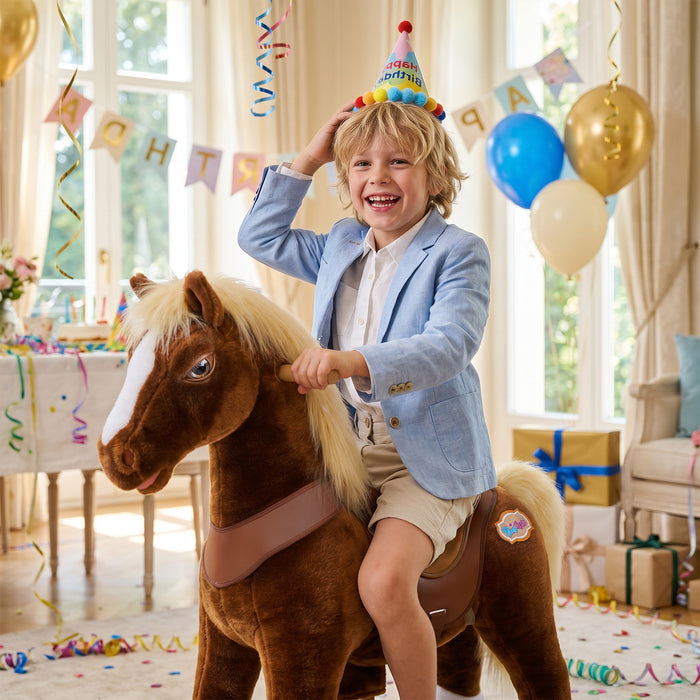 Model Y® Brown Horse Rideable Toy for Age 4-7（UK&EU in Stock）