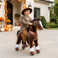 Caballo marrón chocolate Modelo Y®, juguete montable para niños de 4-7 años
