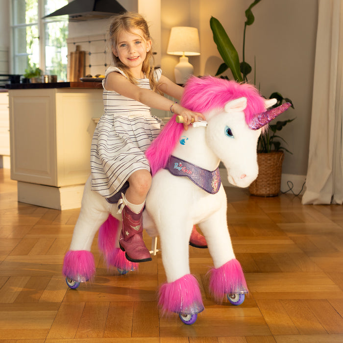 Model Y Pink Unicorn Rideable Toy for Age 4-7 - Launching October
