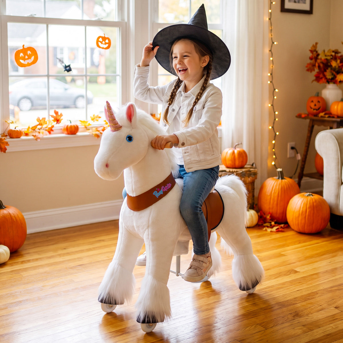 Unicornio Juguete Montable Edad 4-8 Blanco