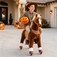 Model Y® Caballo marrón montable para niños a partir de 7 años