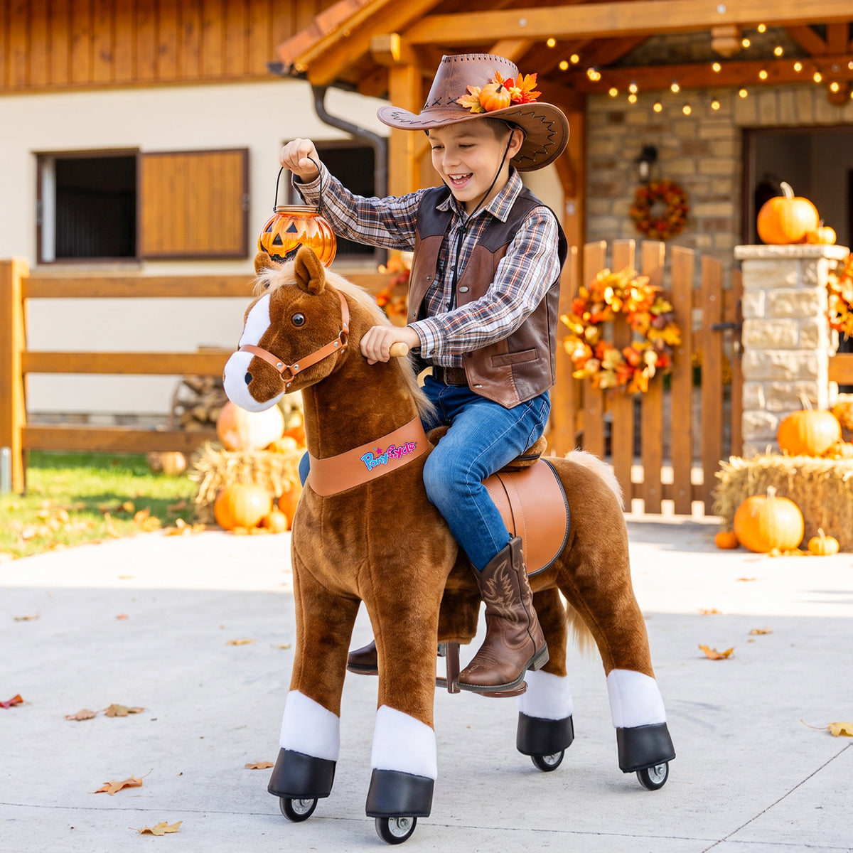 PonyCycle® Caballo para Montar Talla 5 para Edad 7+ Marrón