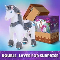 Model Y Grey Unicorn Rideable Toy for Age 4-7 - Launching October