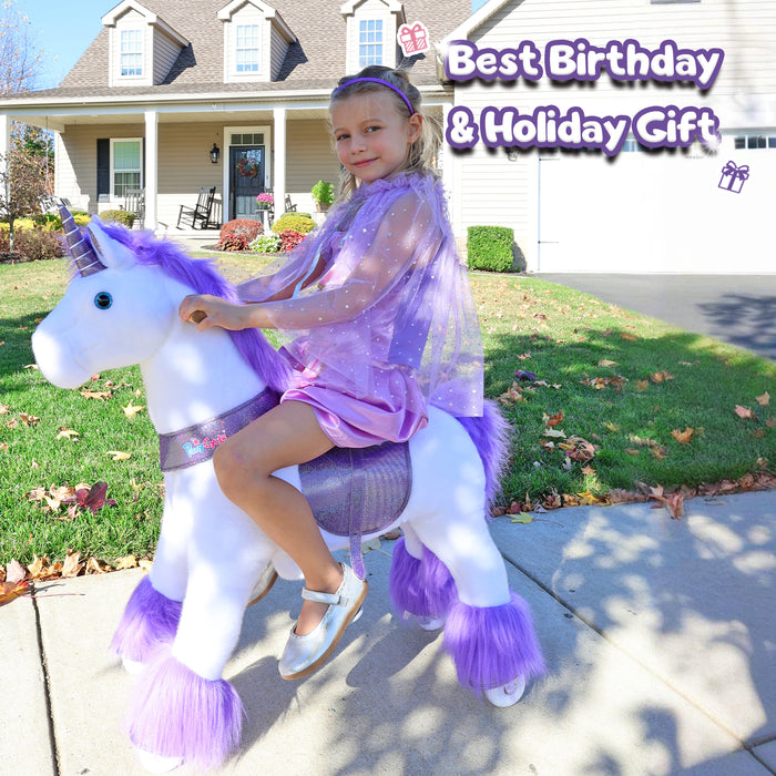 Ride-on plush unicorn Age 4-7 Purple（UK&EU in Stock）
