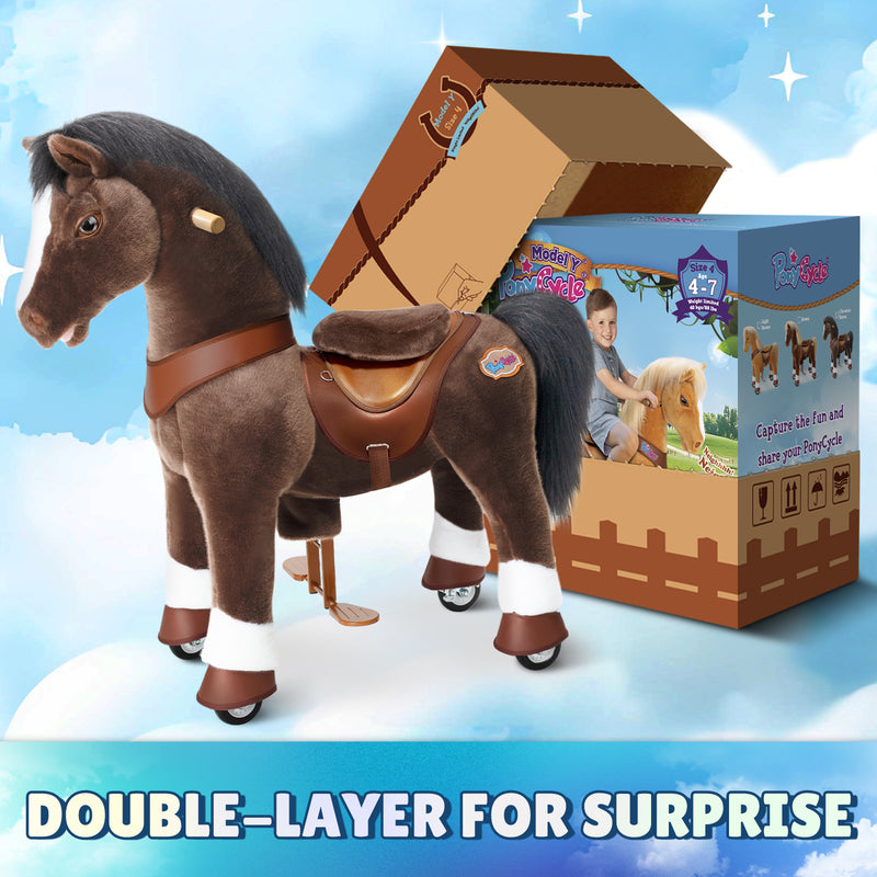 Model Y Chocolate Brown Horse Rideable Toy for Age 4-7 - Launching October
