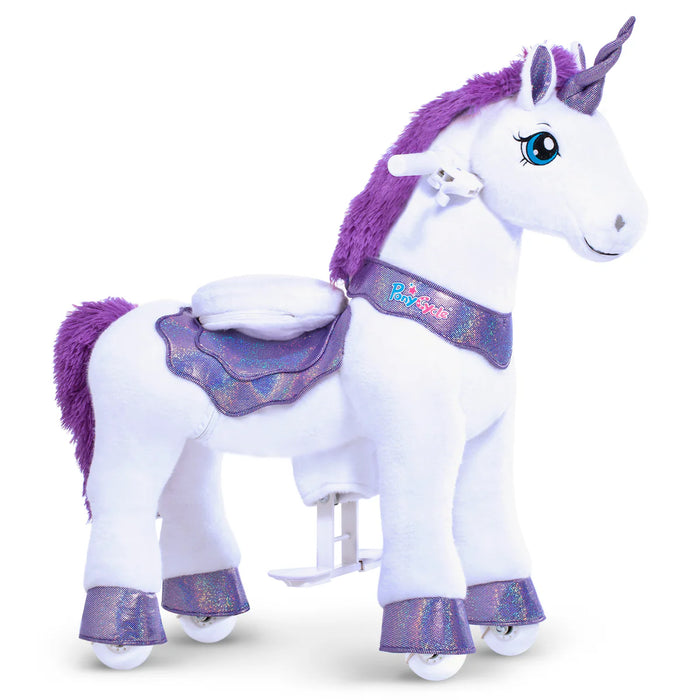 Used PonyCycle® Official Ride on a Unicorn Plush Rocking Horse for Kids-E313