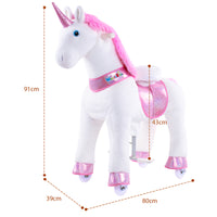 WondeRides Ride-on Toy Size 4 for Age 4-8 Pink Unicorn