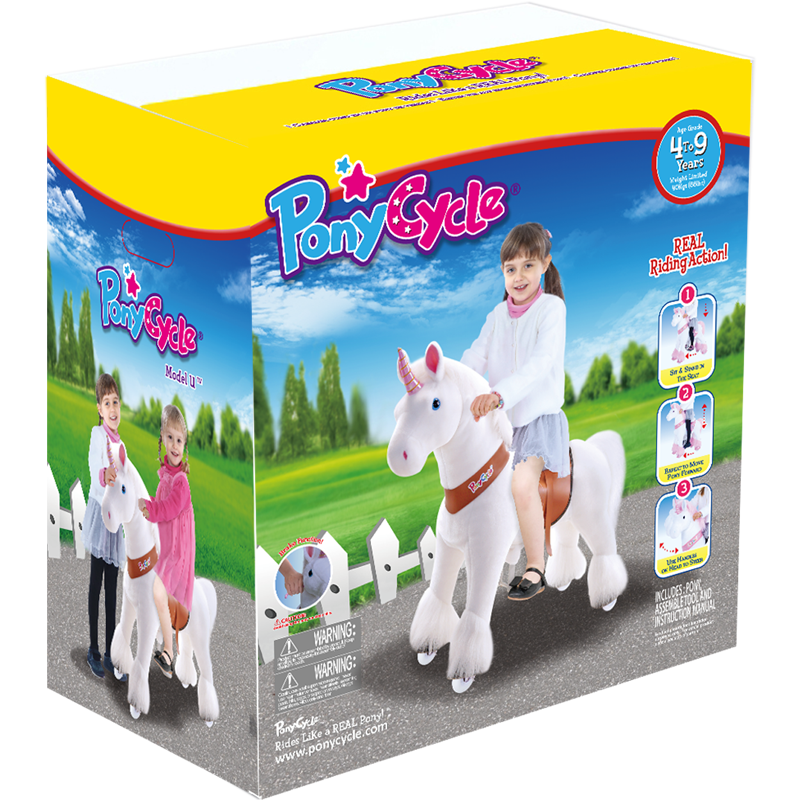 Unicorn riding toy Age 4-8 White（UK&EU in Stock）