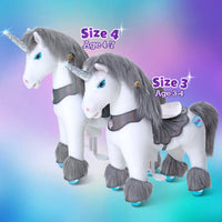 Model Y® Grey Unicorn Rideable Toy for Age 3-4（UK&EU in Stock）