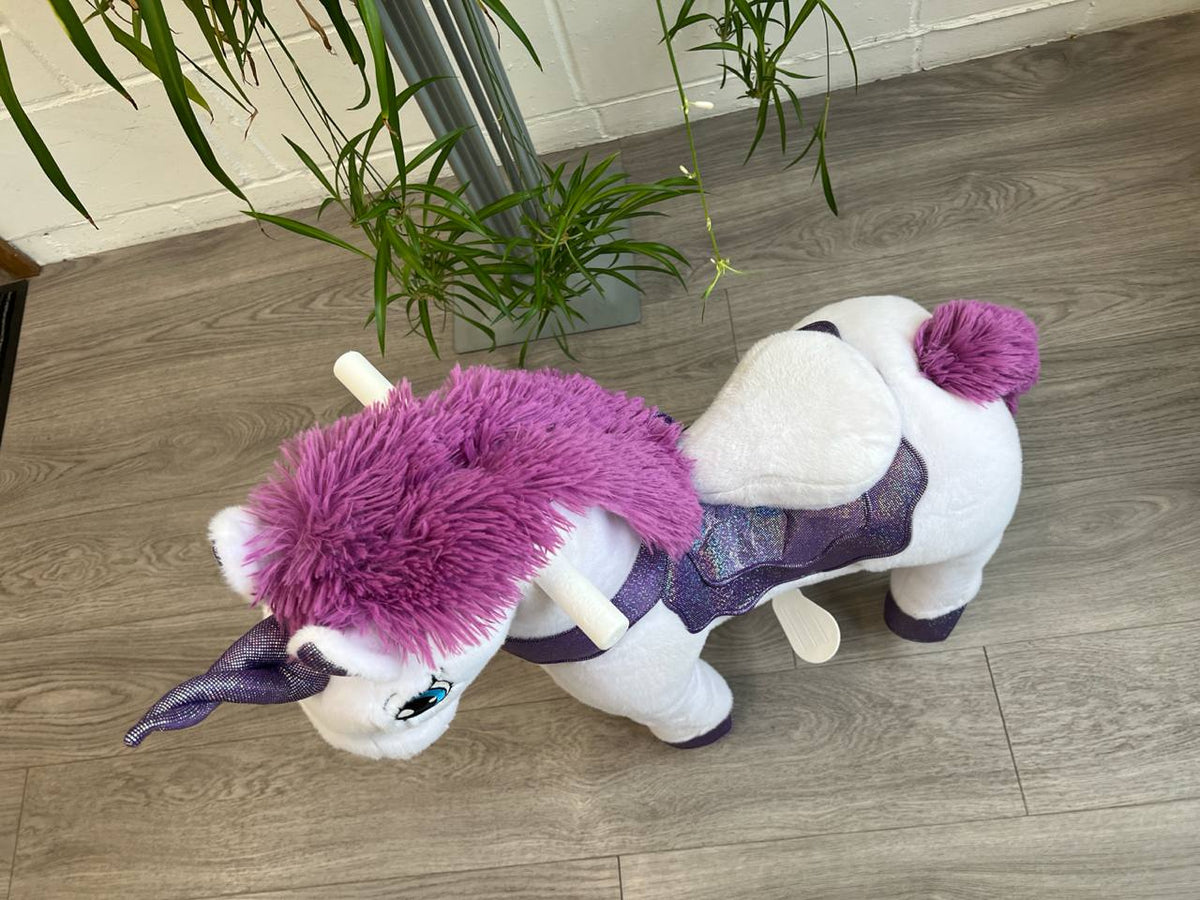 Used PonyCycle® Official Ride on a Unicorn Plush Rocking Horse for Kids-E313