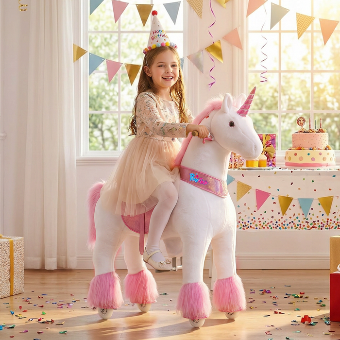 PonyCycle® Ride on Unicorn Size 5 for Age 7+ Pink（UK&EU in Stock）