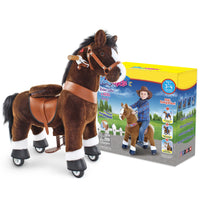 Ride-on horse toy Age 3-4 Chocolate（UK&EU in Stock）