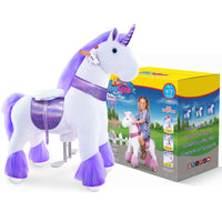 Ride-on Plush Unicorn Age 4-7 Purple（UK&EU in Stock）