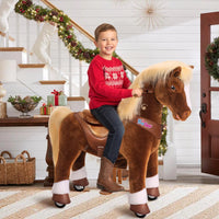 Model Y® Brown Horse Rideable Toy for Age 4-7（UK&EU in Stock）