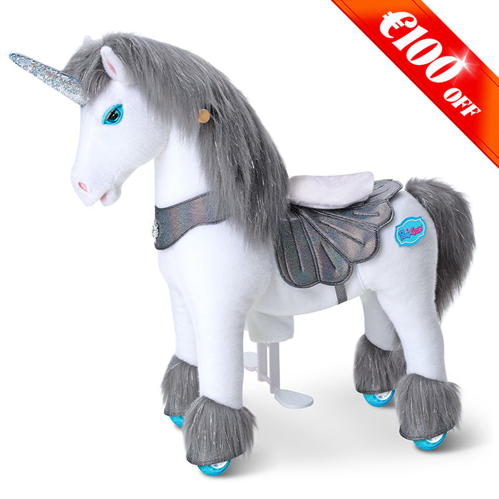 Model Y® Grey Unicorn Rideable Toy for Age 4-7（UK&EU in Stock）