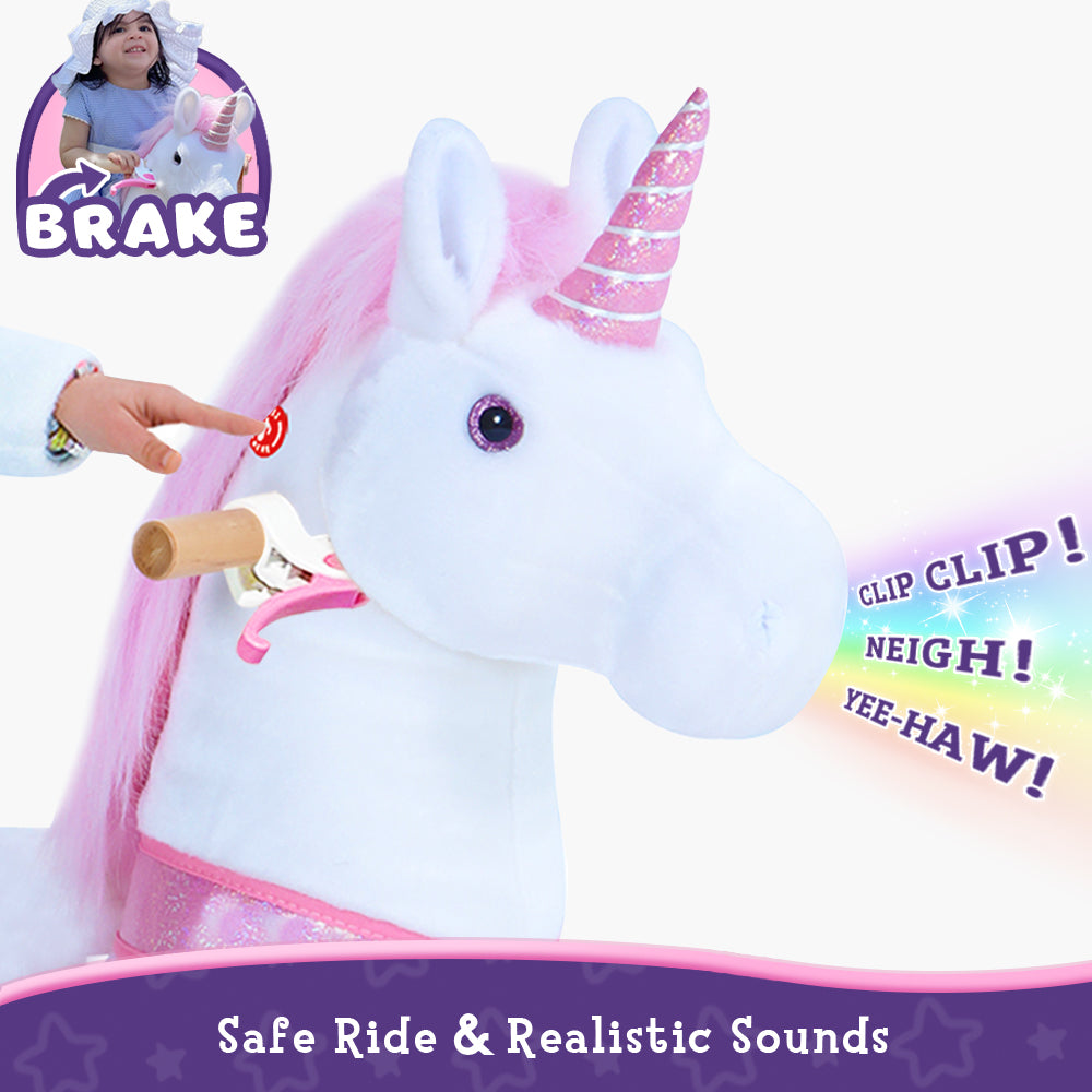 Ride-on plush unicorn Age 4-8 Pink