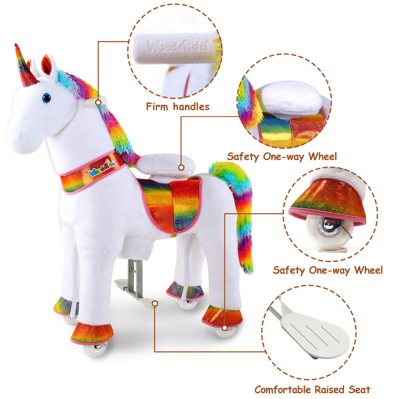 WondeRides Ride-on Toy Age 3-5 Rainbow Unicorn [Limited Edition]
